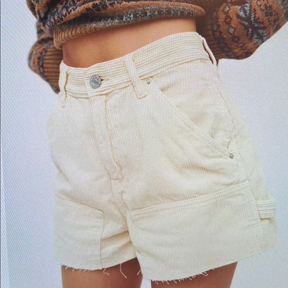 New! BDG Corduroy Cutoff Carpenter Short in Gray Size 34